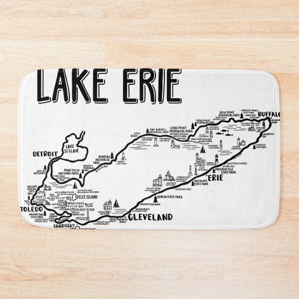 Item preview, Lake Erie Map  designed and sold by fiberandgloss.