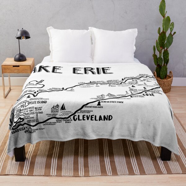 Item preview, Lake Erie Map  designed and sold by fiberandgloss.