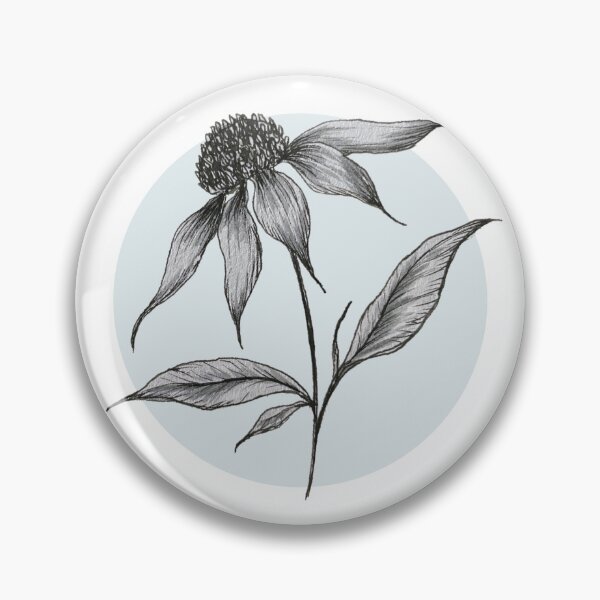 Item preview, Handdrawn Wildflower/ Echinacea/ Coneflower with duck egg blue background designed and sold by artbyminakshi.