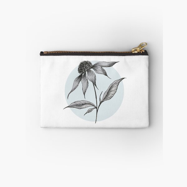 Item preview, Handdrawn Wildflower/ Echinacea/ Coneflower with duck egg blue background designed and sold by artbyminakshi.