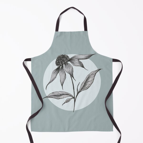 Item preview, Handdrawn Wildflower/ Echinacea/ Coneflower with duck egg blue background designed and sold by artbyminakshi.