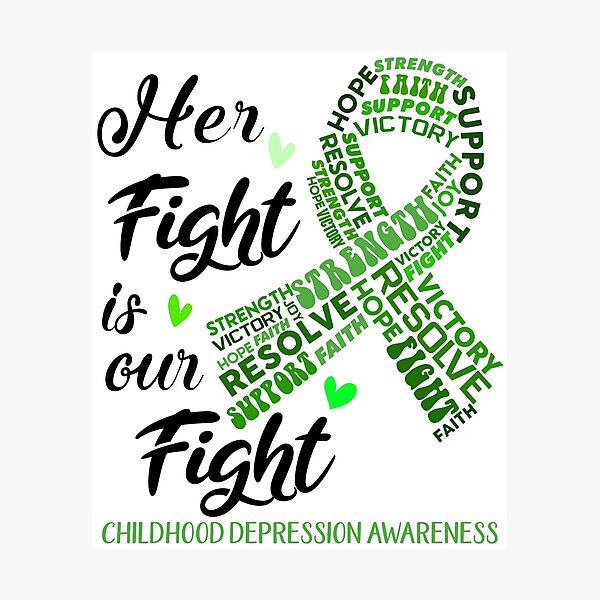 Item preview, Childhood Depression Warrior, Her Fight is our Fight Childhood Depression Awareness designed and sold by Greggwillard.