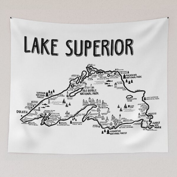Item preview, Lake Superior Map  designed and sold by fiberandgloss.