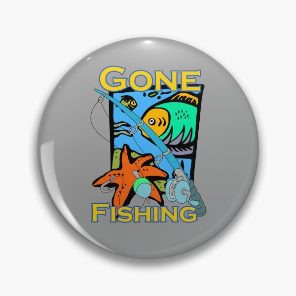 Item preview, Gone Fishing Bright Cartoon Print design designed and sold by Anthony Canali - Wimax - IQ: The Little Shop of Printables.