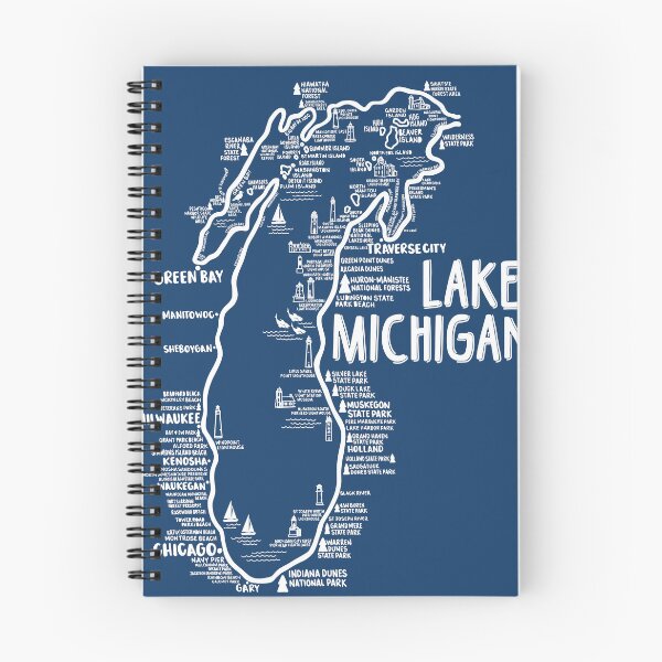 Item preview, Lake Michigan Map  designed and sold by fiberandgloss.