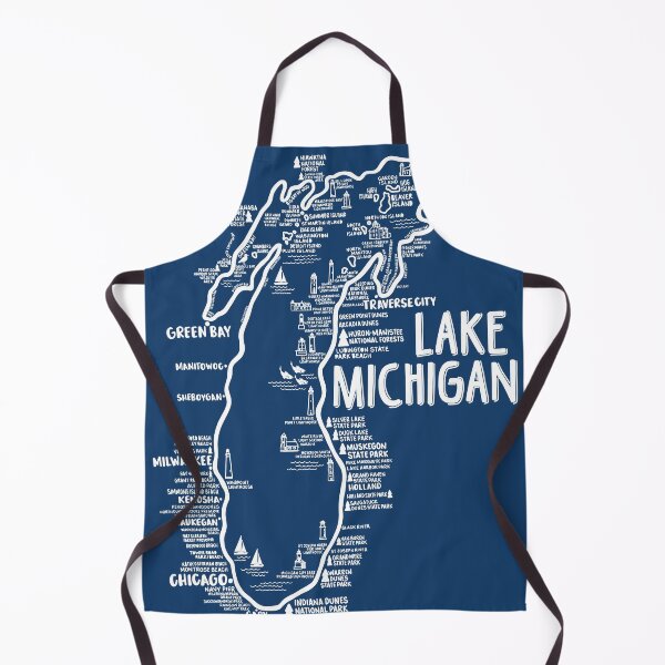 Item preview, Lake Michigan Map  designed and sold by fiberandgloss.