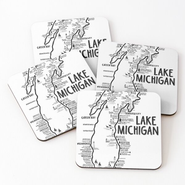 Item preview, Lake Michigan Map  designed and sold by fiberandgloss.