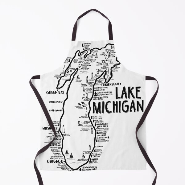 Item preview, Lake Michigan Map  designed and sold by fiberandgloss.