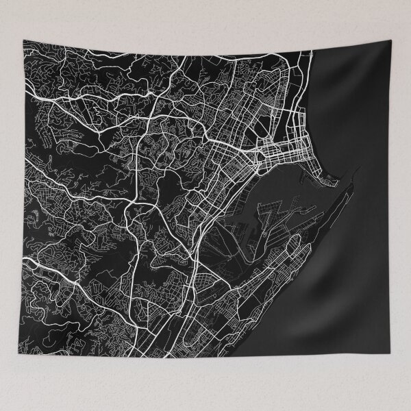 Item preview, Durban City Map of KwaZulu-Natal, South Africa - Full Moon designed and sold by deMAP.