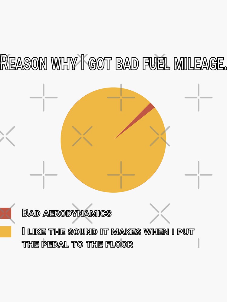 "Reason why I got bad fuel mileage." Sticker for Sale by yourfunnystore