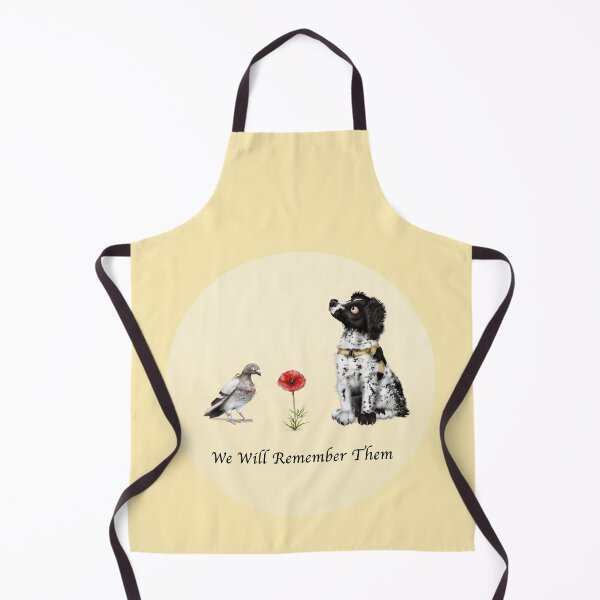 Item preview, We Will Remember Them - Remembrance Day | B Cartoon Springer Spaniel and Carrier Pigeon designed and sold by Snootrac.