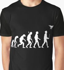 Evolution of Man - Drone Pilot Edition White Graphic T-Shirt