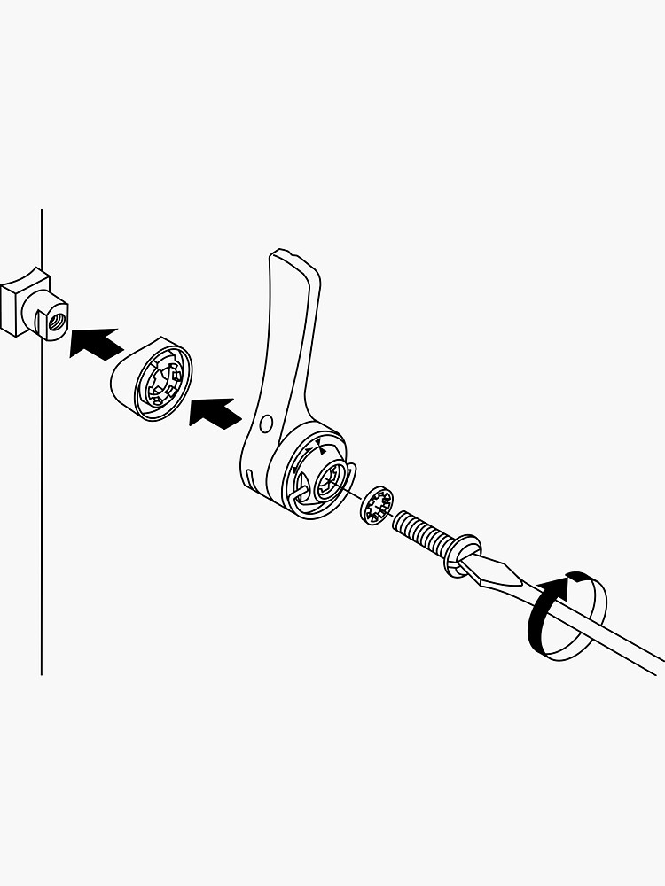 "Downtube shifter diagram" Sticker by keithb Redbubble