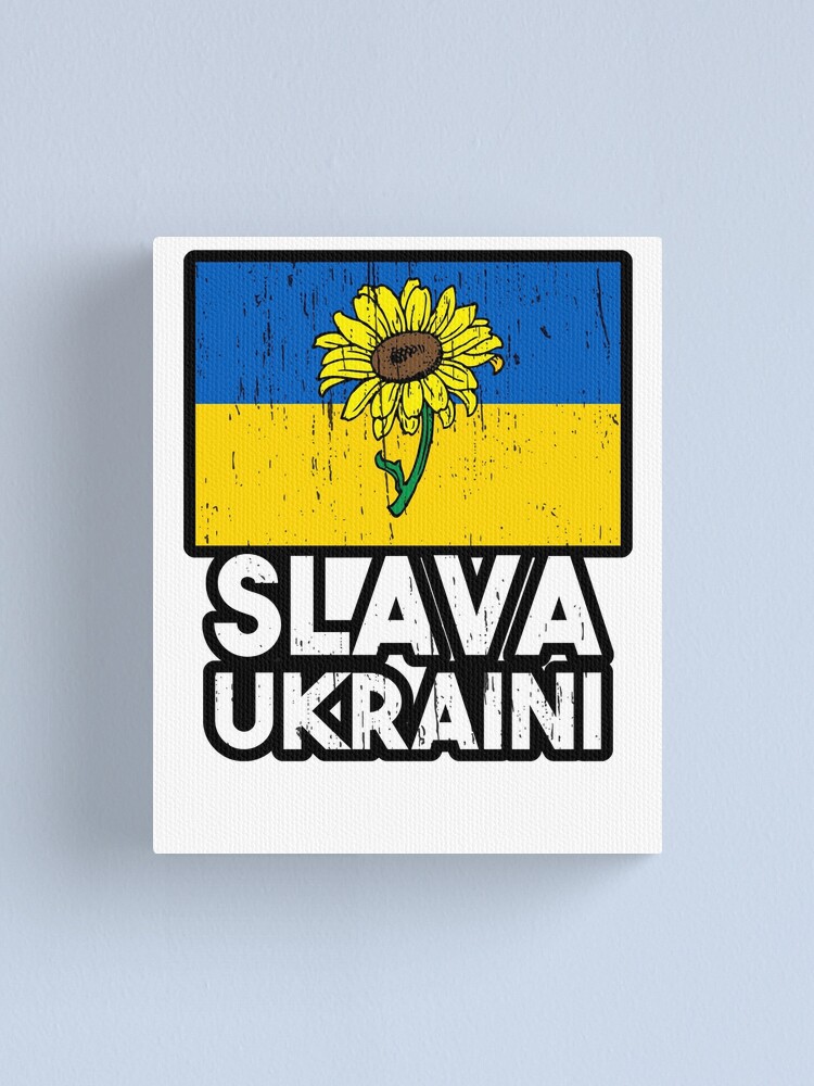 "Slava Ukraini - Glory To Ukraine Sunflower Ukrainian Flag" Canvas ...