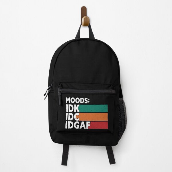 Item preview, MOODS IDK IDC IDGAF Funny Sarcastic Saying With Distressed Retro Sunse designed and sold by faithinkindness.
