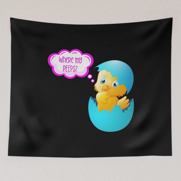Item preview, Where My Peeps? (on Black) designed and sold by PawsitiveMum.