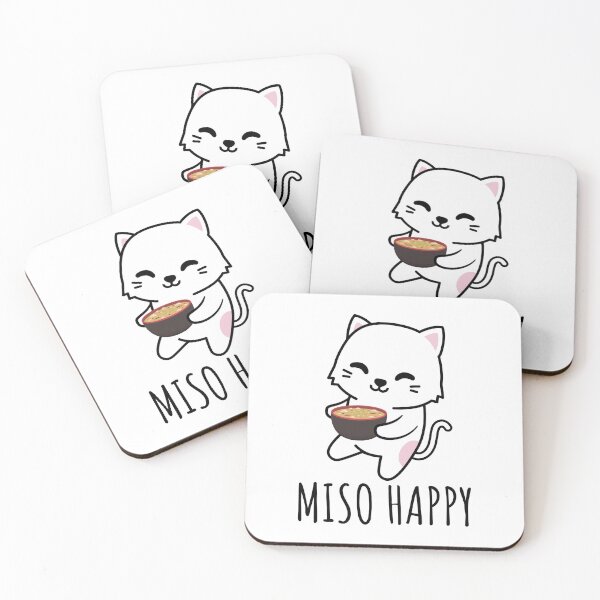 Item preview, Miso Happy - Cute Japanese Food Anime Cat Kawaii Pun designed and sold by EstelleStar.