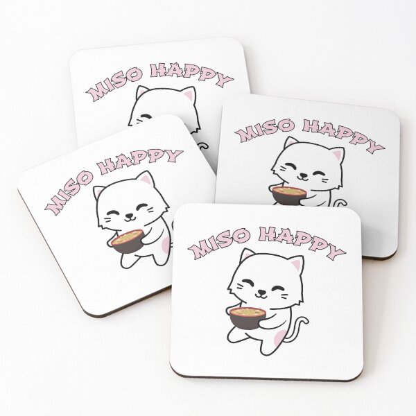 Item preview, Miso Happy - Cute Japanese Food Anime Cat Kawaii Pun designed and sold by EstelleStar.