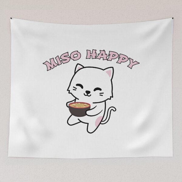 Item preview, Miso Happy - Cute Japanese Food Anime Cat Kawaii Pun designed and sold by EstelleStar.