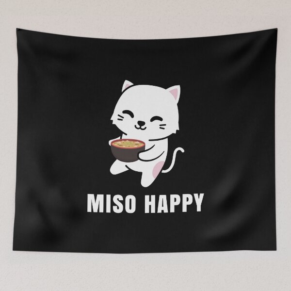 Item preview, Miso Happy - Cute Japanese Food Anime Cat Kawaii Pun designed and sold by EstelleStar.