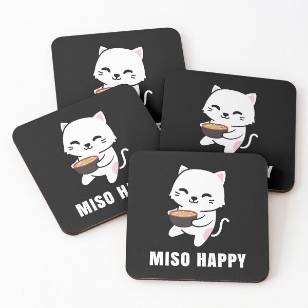 Item preview, Miso Happy - Cute Japanese Food Anime Cat Kawaii Pun designed and sold by EstelleStar.