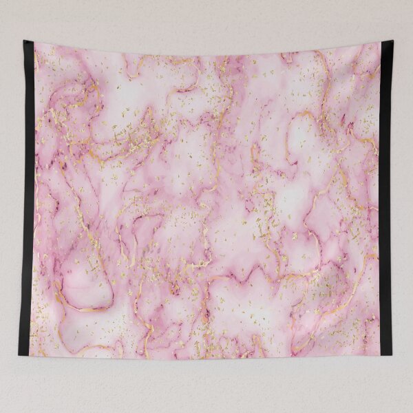 Item preview, Pink Girly Trendy Golden Marble watercolor modern art abstract designed and sold by Cheeky Companions.