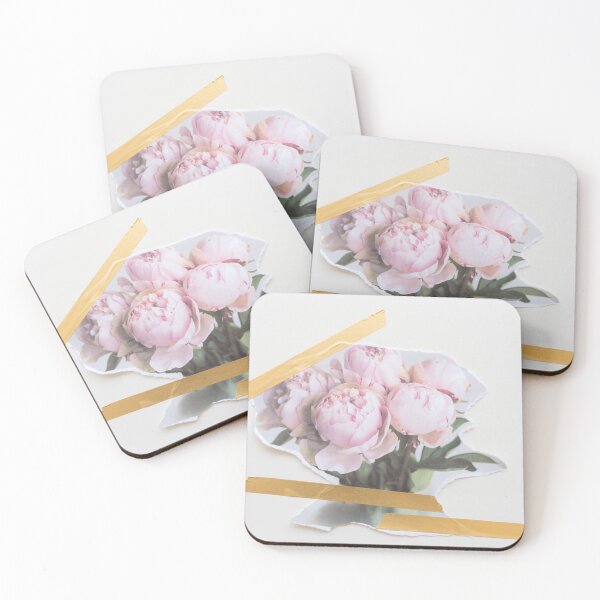 Item preview, Pink peony inkjet print with washi tape designed and sold by Natalie Board.