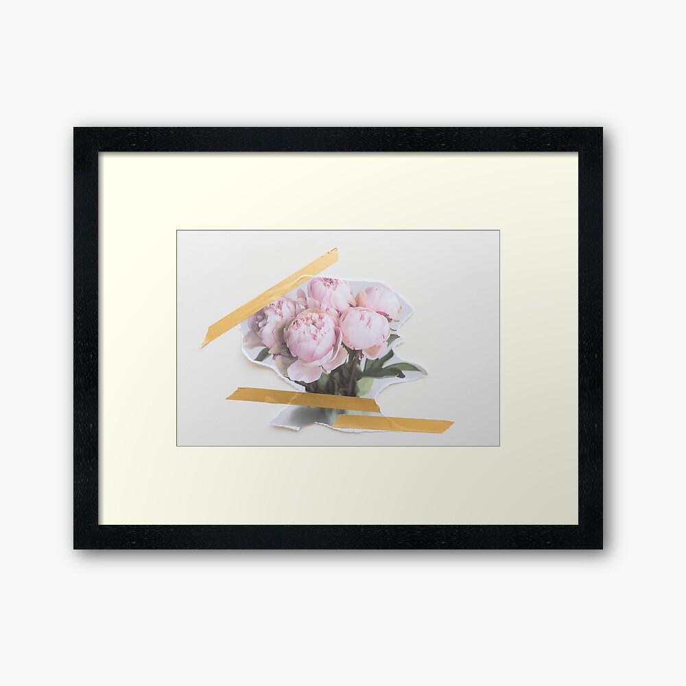 こんぺきさん専用　三越ポスターセット Pink peony inkjet print with washi tape