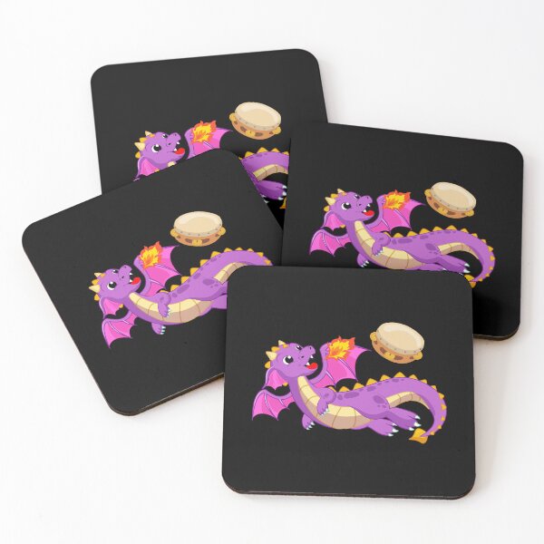 Item preview, Dragon Playing Tambourine ,Funny Good Dragon Tambourine Lovers Purple Design designed and sold by pedrored369.