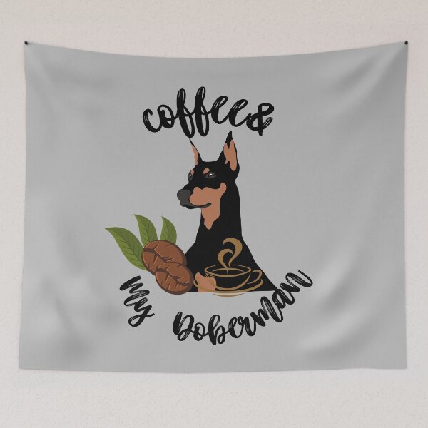 Item preview, Coffee And My Doberman designed and sold by BronikowskiART.