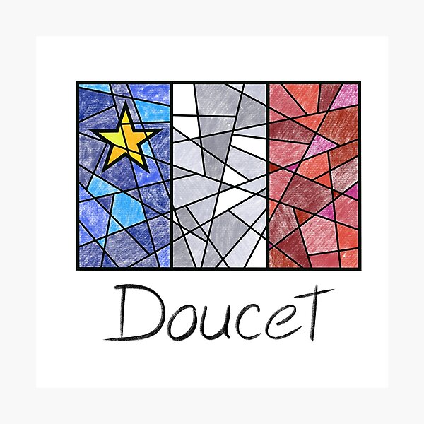 Item preview, Acadian Flag pastel mosaic Doucet - Drapeau acadien mosaïque pastel vitrail Doucet designed and sold by ColoursOfFrance.