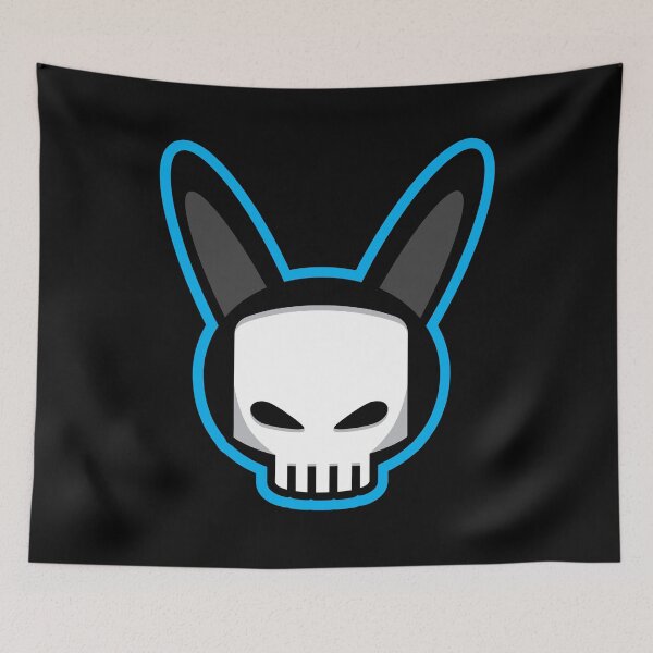 Item preview, Rabbit Bunny Skull Blue designed and sold by blackdogshop.