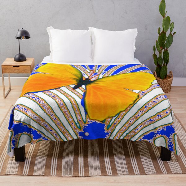 Item preview, ART DECO GOLDEN BUTTERFLY BLUE ABSTRACT PATTERN ART designed and sold by sharlesart.