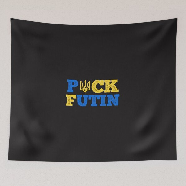 Item preview, Puck Futin - I Stand With Ukraine Puck Futin- I Stand With Ukraine -Blue And Yellow Puck Futin Class Essential T-Shirt designed and sold by BlancaDelao.