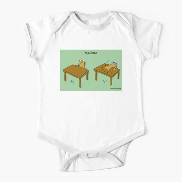 Head Desk Short Sleeve Baby One-Piece