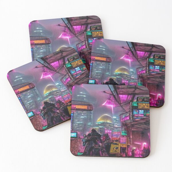 Item preview, AI Generated Nightcafe "Cyberpunk Landscape" designed and sold by ModernGoldShop.