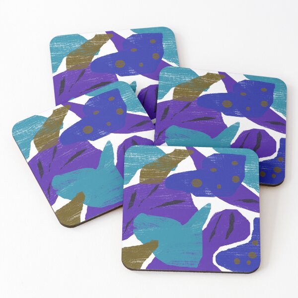 Item preview, Tropical brushed purple blues and gold designed and sold by TracyDDigitals.