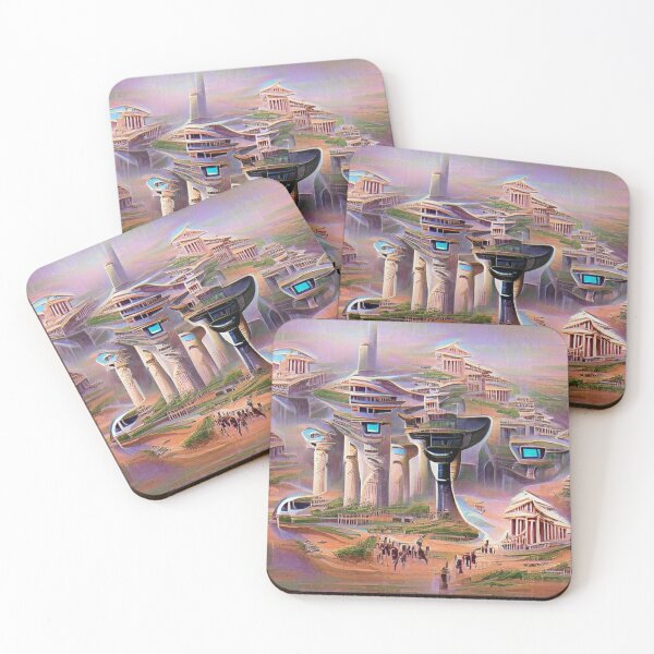 Item preview, AI Generated Nightcafe "Futuristic Ancient City" designed and sold by ModernGoldShop.