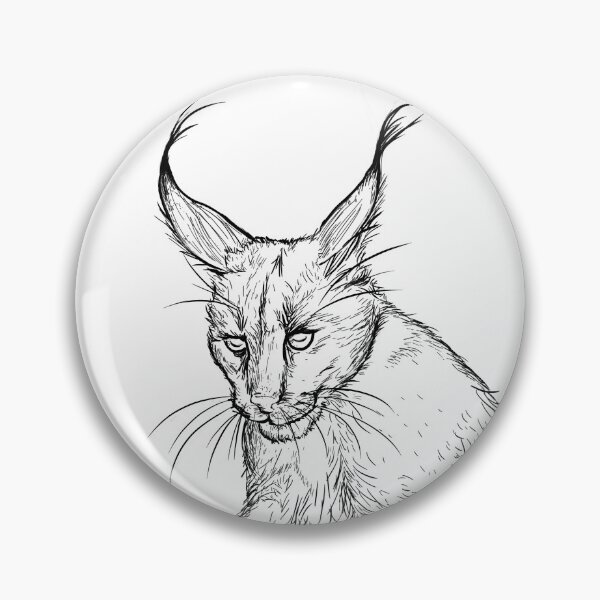 Item preview, Black Line Art Caracal Jump designed and sold by nimreninmu.