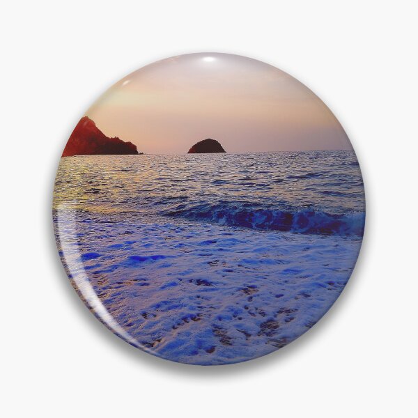Item preview, Tropical pink and purple sunset with a calm waves  designed and sold by anisbbmbrush.