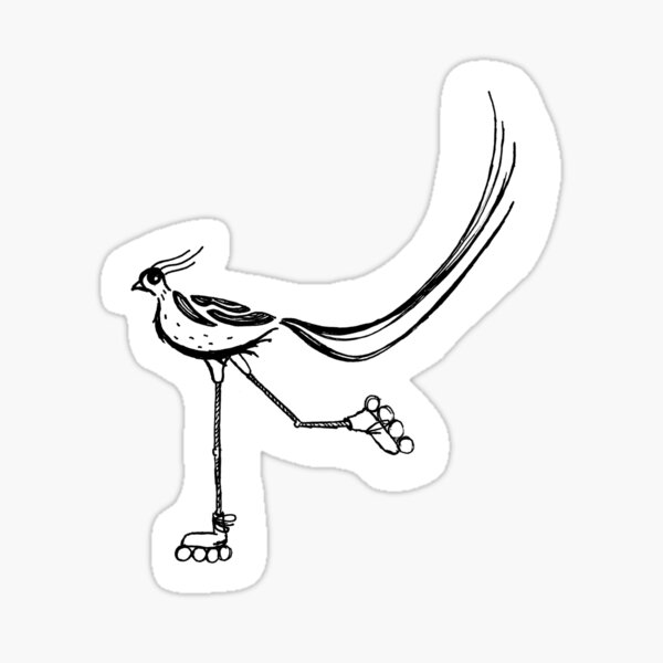 Roller Skating Bird Sticker