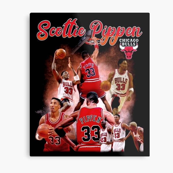 Threepeat - Chicago Bulls - Michael Jordan Scottie Pippen Dennis Rodman  Metal Print