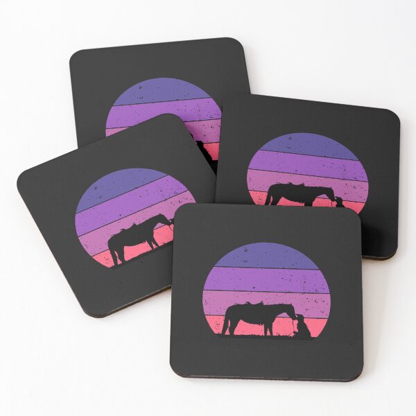 Item preview, Girl Kissing Horse Retro Sunset Farm Woman Love Riding Western Horses designed and sold by Donnie56441.