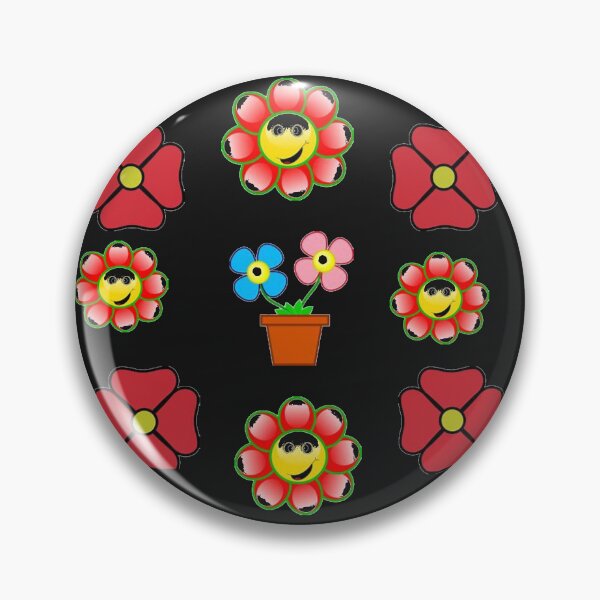 Item preview,  Red Yellow and Green Happy Flower Smiling Face designed and sold by johnrk.