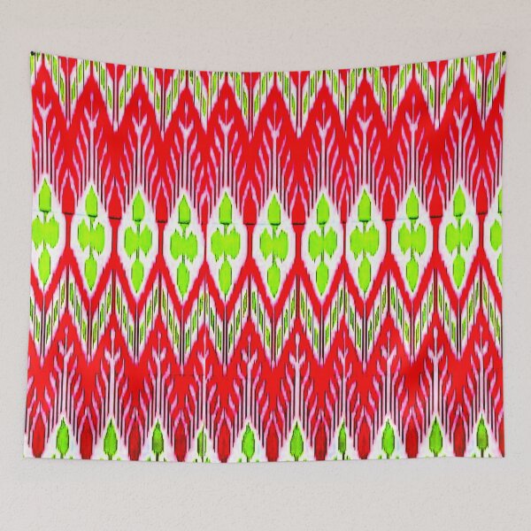 Item preview, Beautiful flower Uzbek ikat patterns - Ikat designed and sold by LeFabriqueOuz.