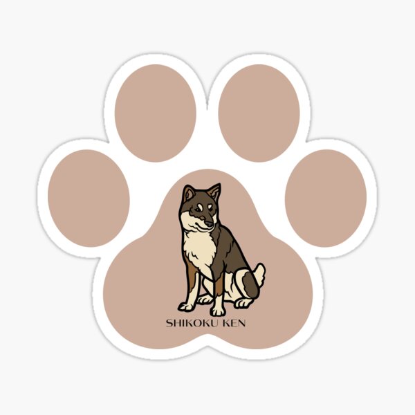 Shikoku Ken dog on latte brown paw Sticker