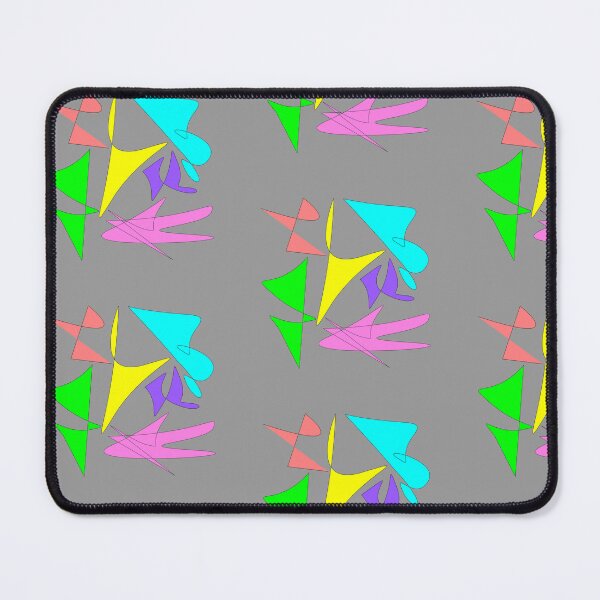 Item preview, Bezier pen doodles on gray background: gray background, bright colors, doodles, decor, accent piece, gift idea designed and sold by Becky Hunter.