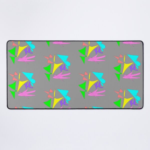 Item preview, Bezier pen doodles on gray background: gray background, bright colors, doodles, decor, accent piece, gift idea designed and sold by Becky Hunter.