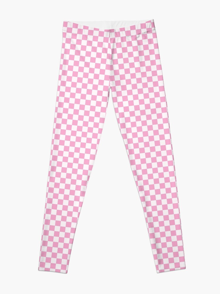 Pink checker pattern Leggings by ARTbyJWP | redbubble.com
