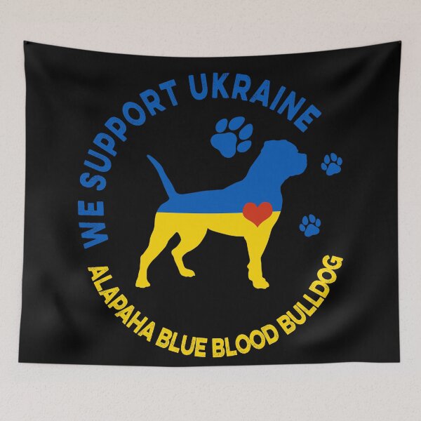 Item preview, Aalapaha blue blood bulldog Ukraine Flag Patriotic designed and sold by Cuddlythopia.